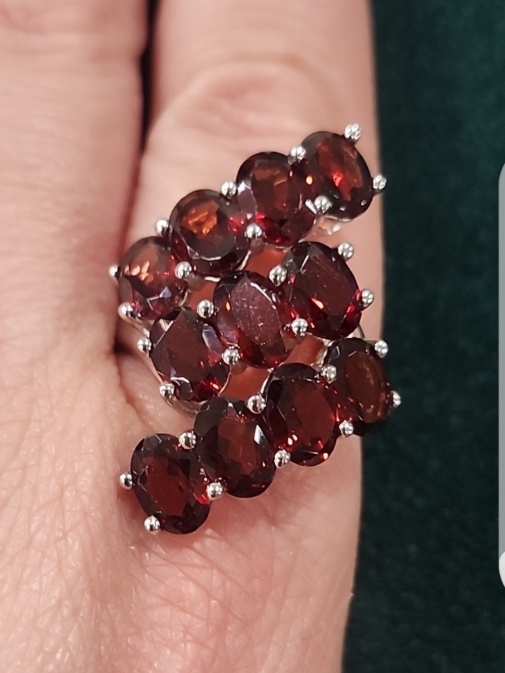 NWT JTV 10.75 CTW Sterling Silver Garnet Ring Size 8